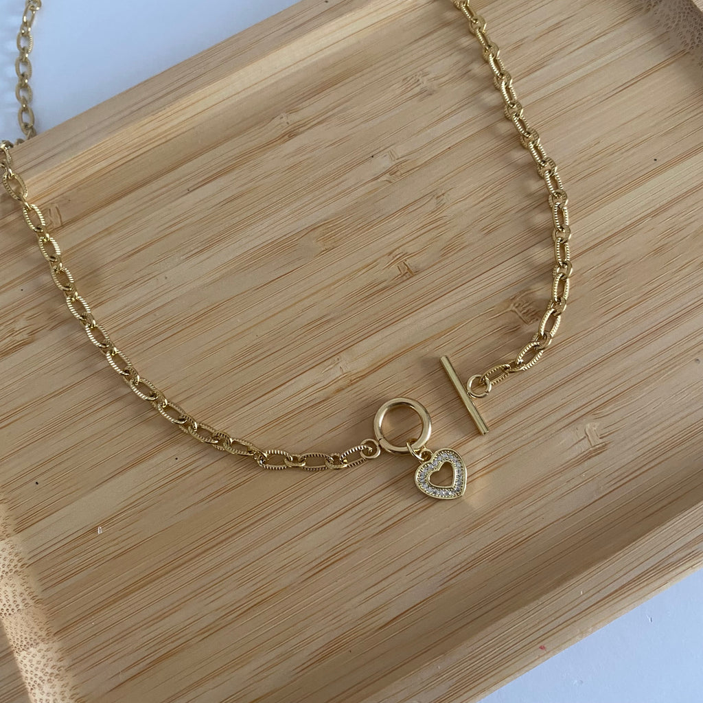 Gold T-Bar Spring Necklace!