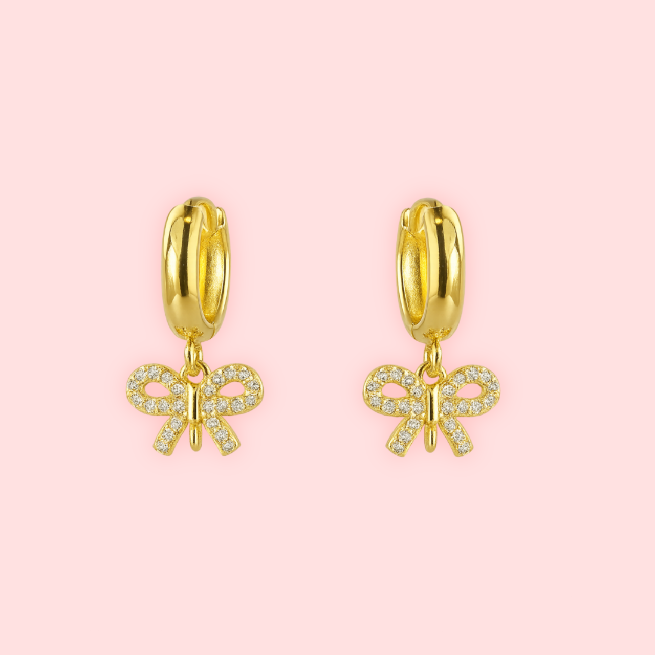 Cubic Zirconia Bow Huggies