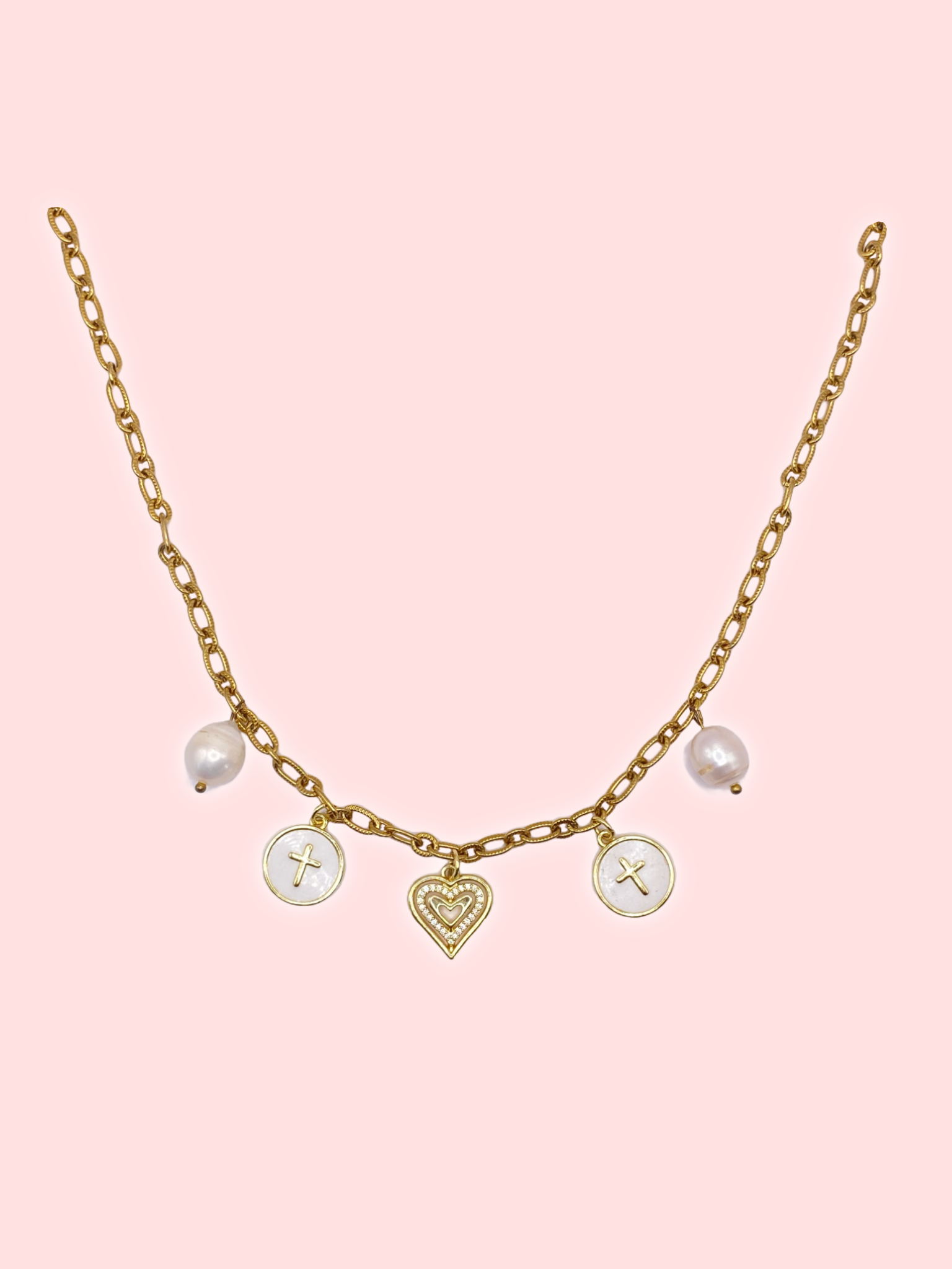 Halo Heart Charm Necklace