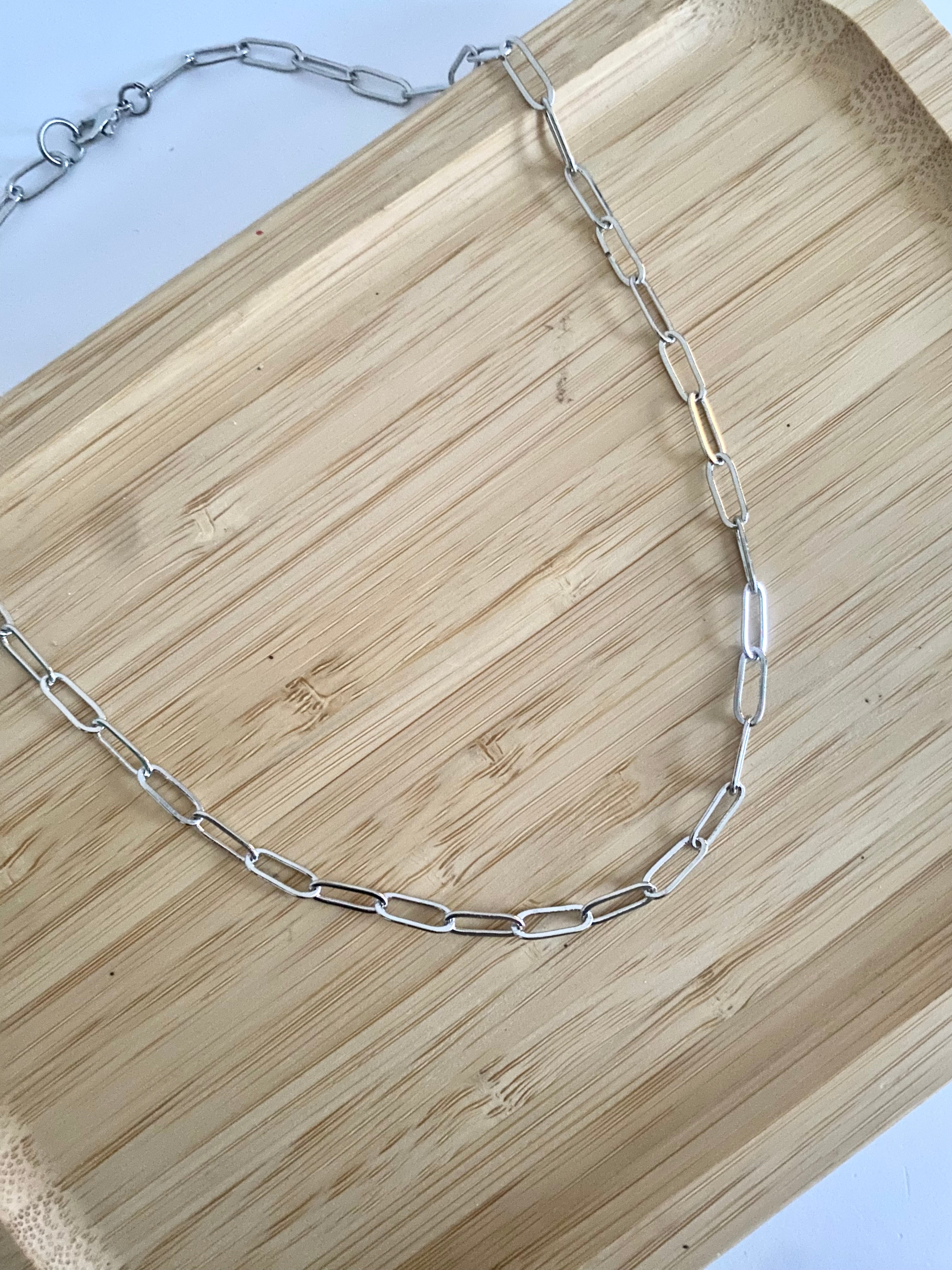 Silver Paperclip Chain Necklace!