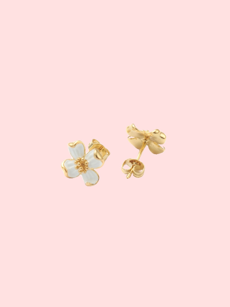 Floral White Studs!