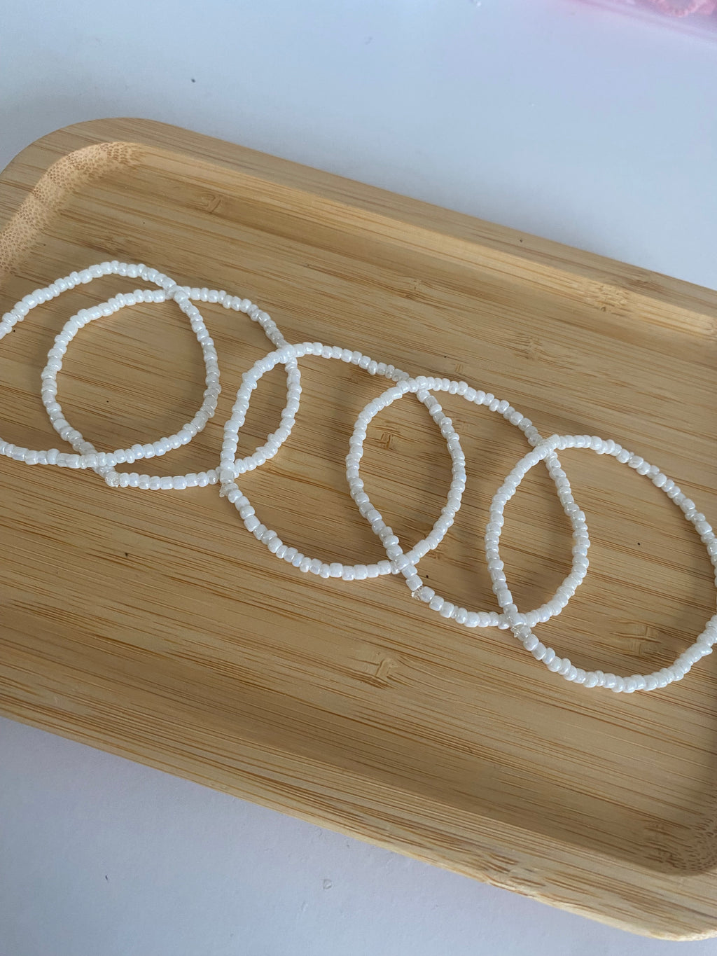 White pearl bracelets!