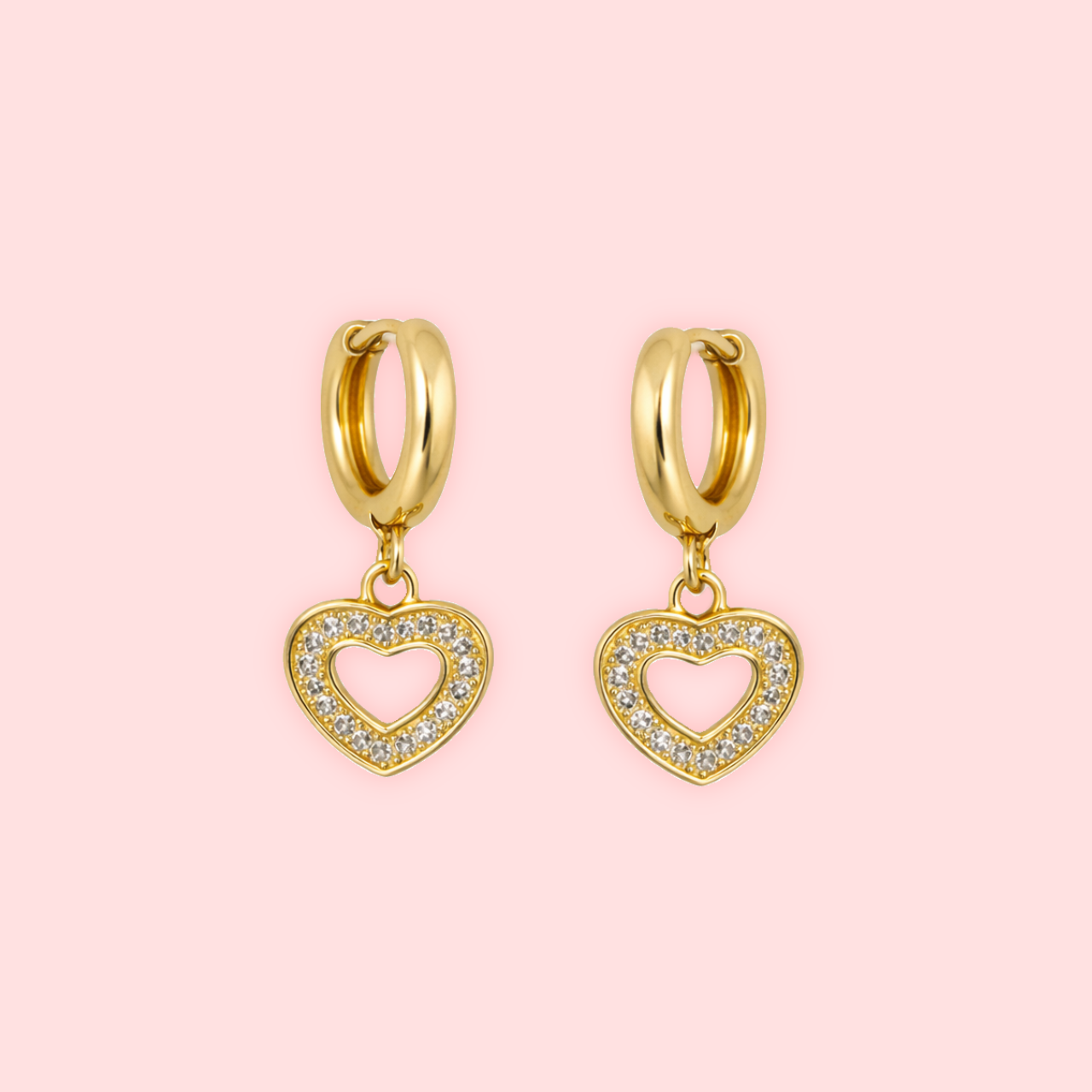 Gold Heart Huggies!
