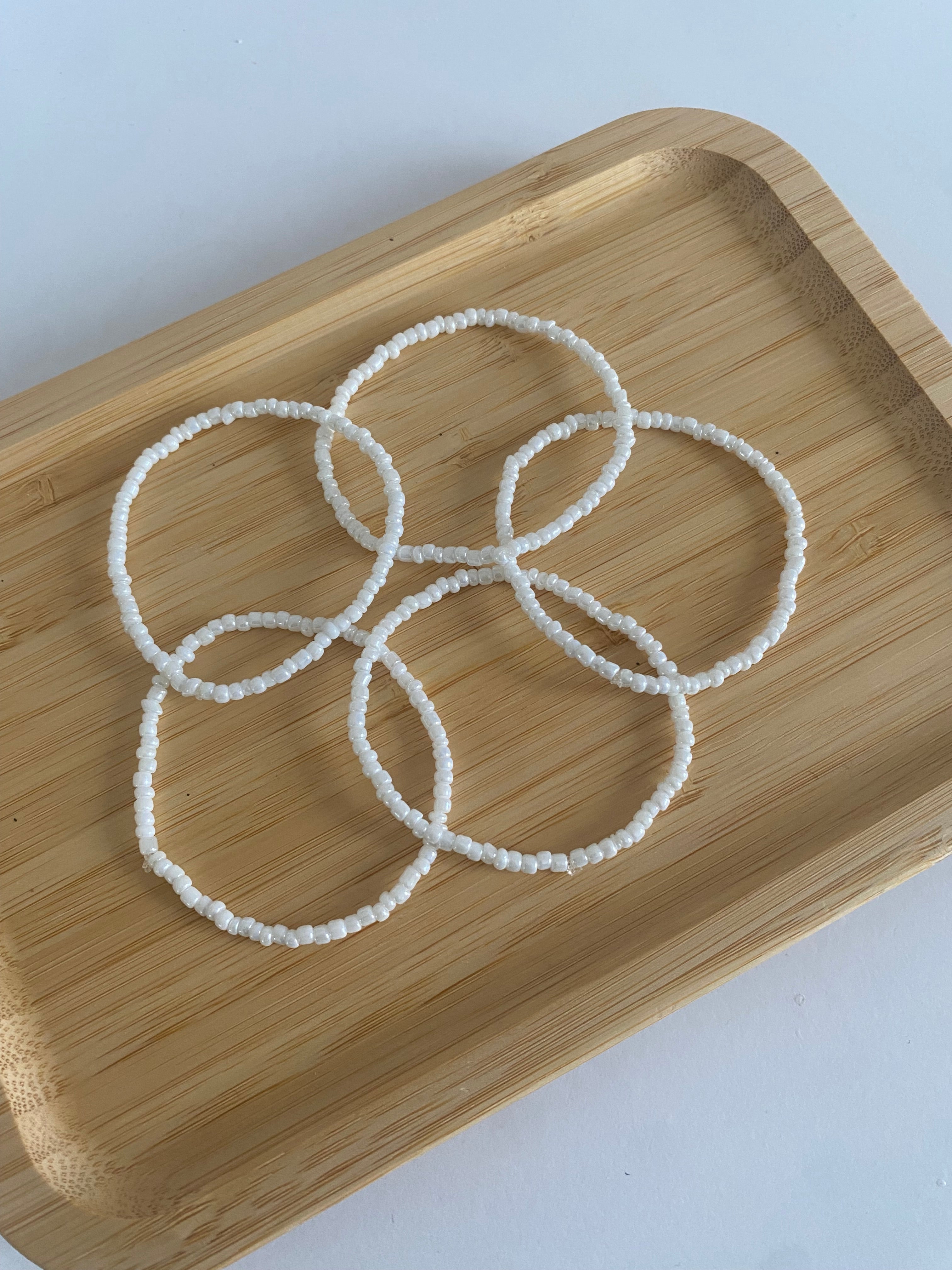 White pearl bracelets!