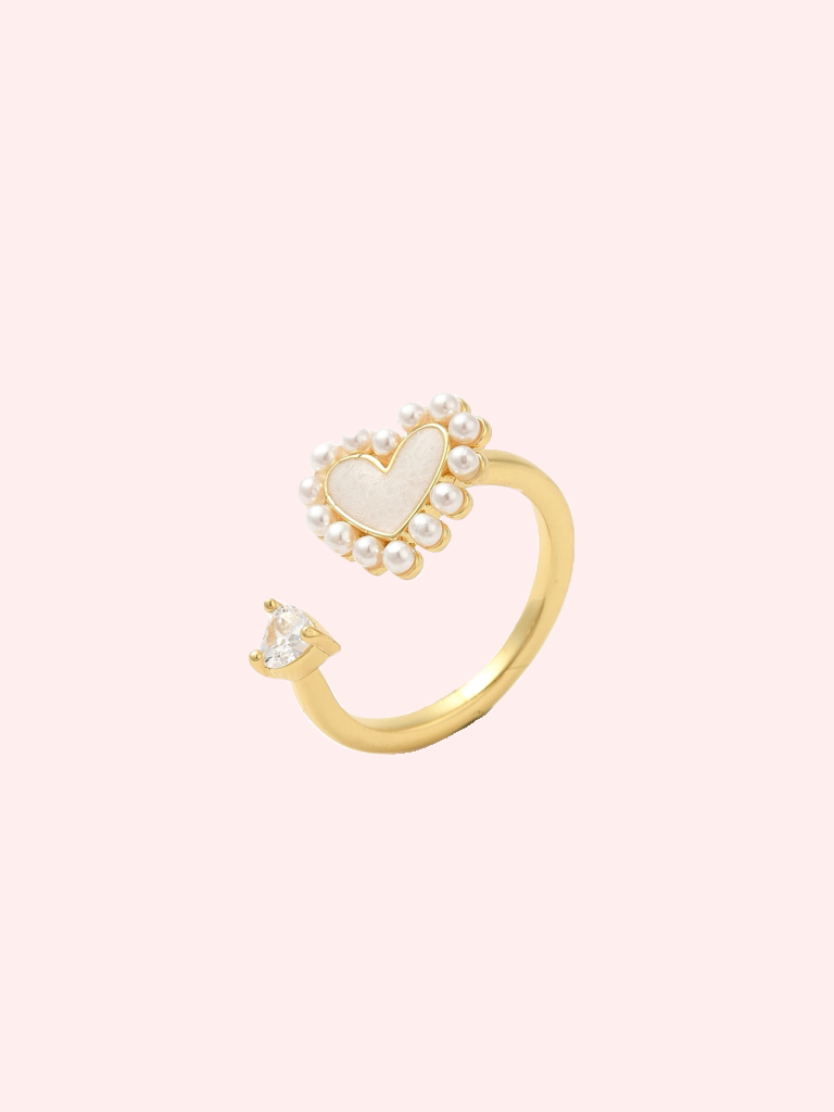 Pearl Heart Ring