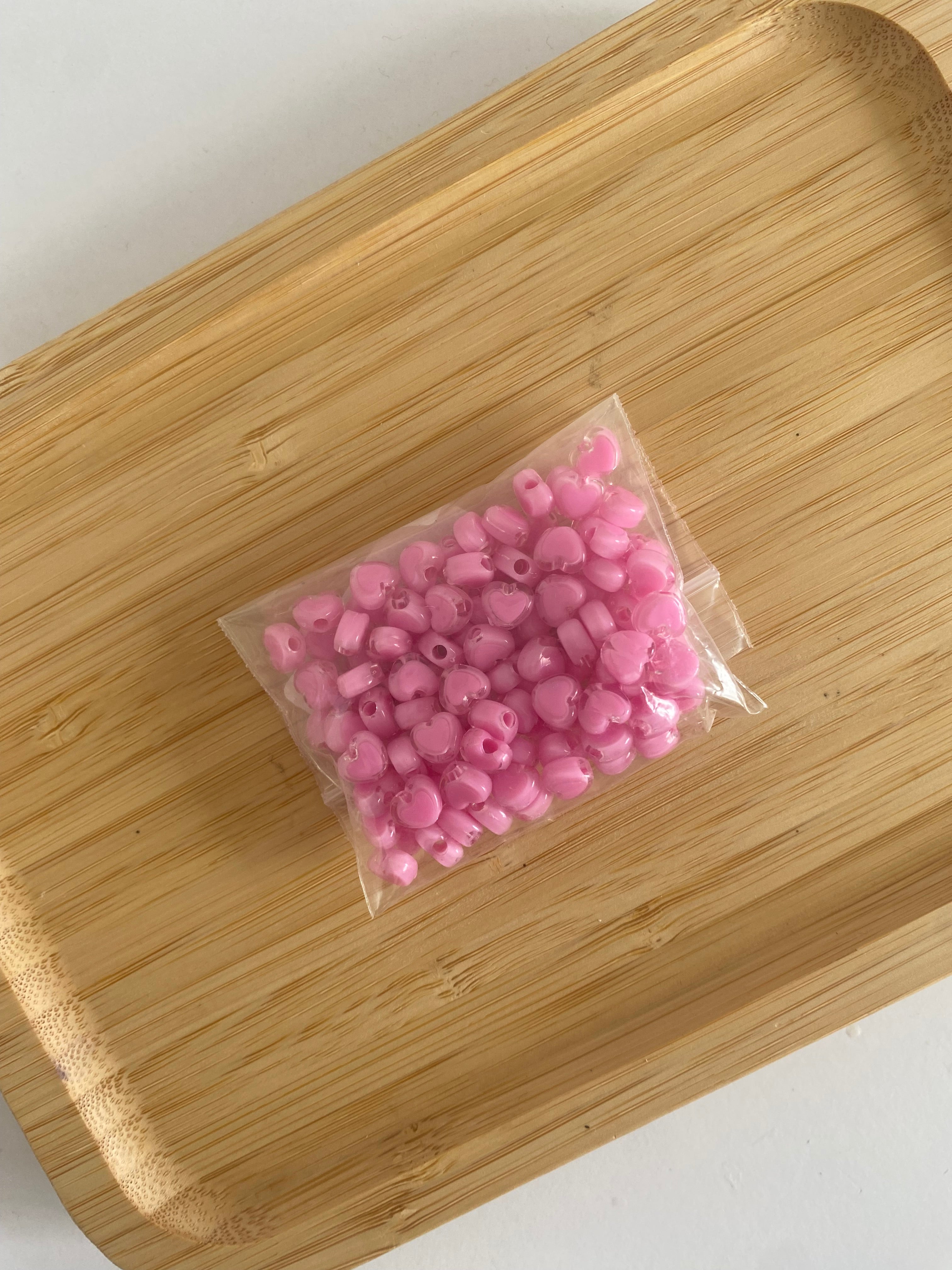 Clear Pink Heart Beads!
