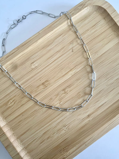 Silver Paperclip Chain Necklace!