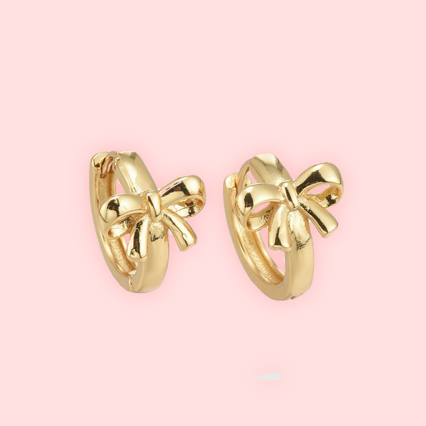 Gold Bow Knot Huggies!