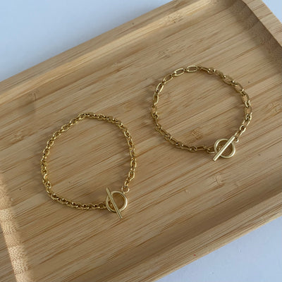 Gold T-Bar Chain Bracelet!