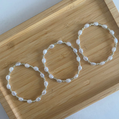 Silver Pearl Drop Bracelet!