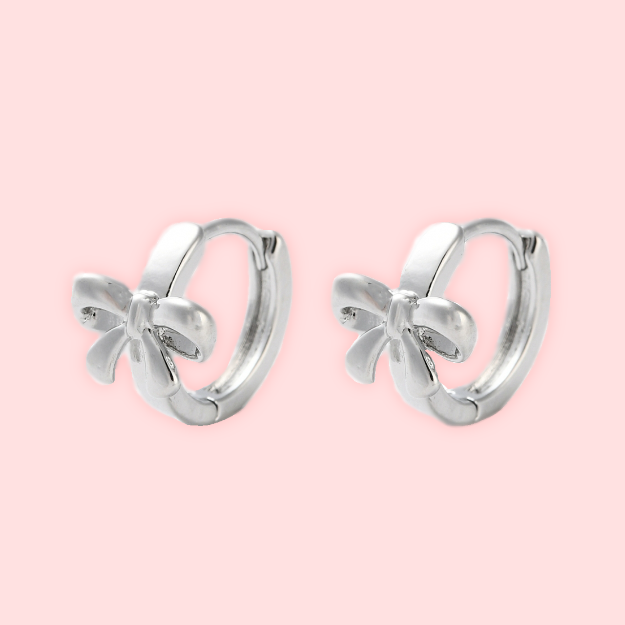 Silver Bow Knot Huggies!